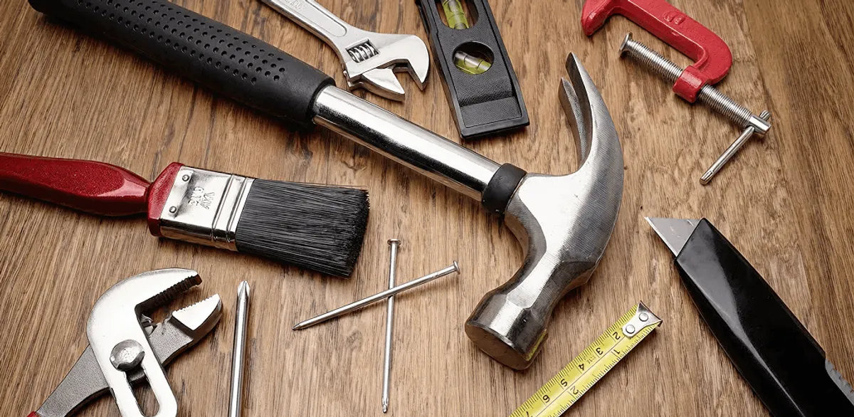 Handyman tools laid out for home repair and maintenance work in Spokane, WA