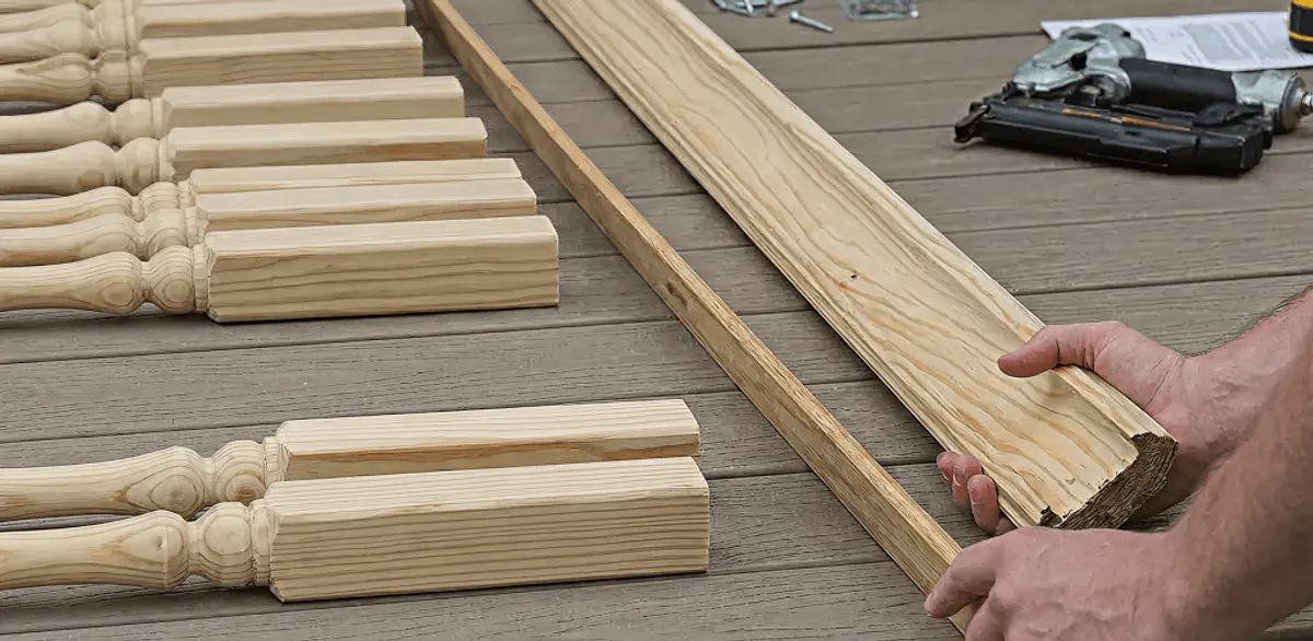 Handrail installation materials and wood components for stair rail work in Spokane, WA